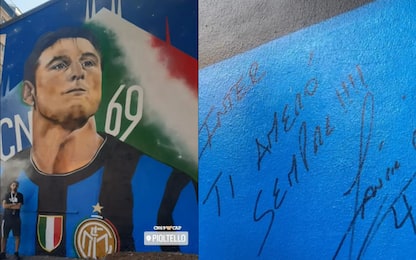 A Pioltello un murale dedicato a Zanetti. VIDEO
