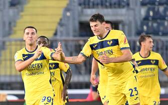 Hellas Verona's forward Federico Bonazzoli celebrates after scoring a goal during the Italian serie A soccer match Empoli FC vs Hellas Verona at Carlo Castellani Stadium in Empoli, Italy, 19 August 2023
ANSA/CLAUDIO GIOVANNINI