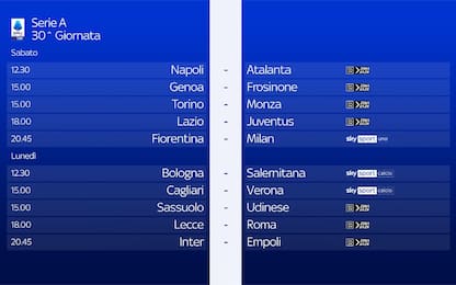 La presentazione della 30^ giornata di Serie A