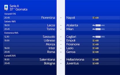 Il calendario della 37^ giornata di Serie A