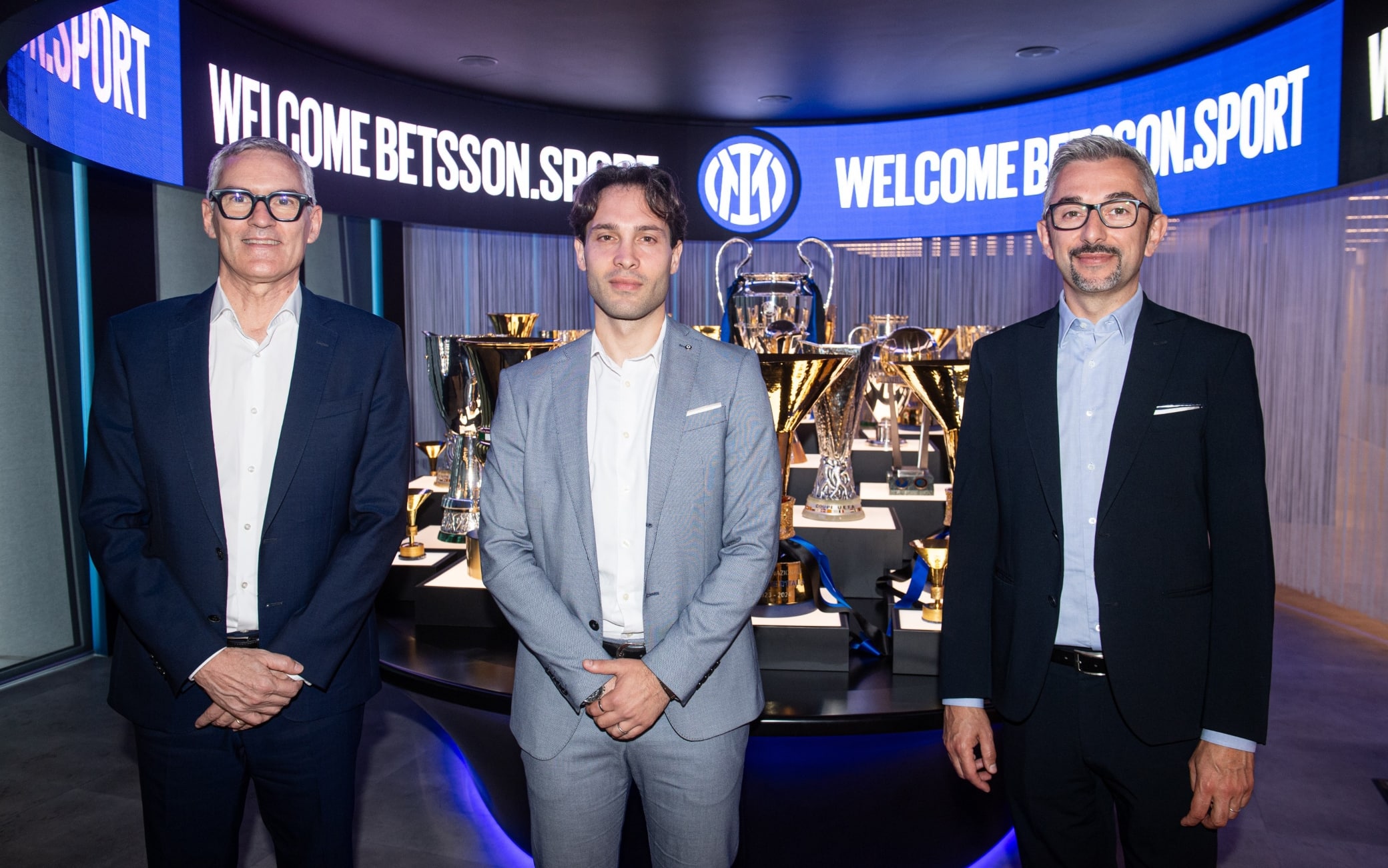 Alessandro Antonello, Ceo corporate Inter; Stefano Tino, managing director Italy in Betsson Group; Luca Danovaro, Cmo Inter