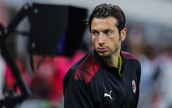 Antonio Mirante of AC Milan during the Serie A 2021/22 football match between AC Milan and Genoa CFC at Giuseppe Meazza Stadium, Milan, Italy on April 15, 2022