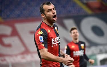 Genoa's Goran Pandev jubilates after scoring during the Italian Serie A match, Genoa CFC vs Benevento Calcio at Luigi Ferraris stadium in Genoa, Italy, 21 April 2021.
ANSA/LUCA ZENNARO