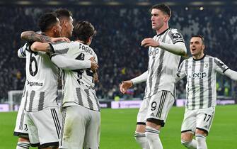 Juventus' Danilo jubilates after scoring the gol (2-2) during the Italian Serie A soccer match Juventus FC vs Torino FC at the Allianz Stadium in Turin, Italy, 28 february 2023 ANSA/ALESSANDRO DI MARCO