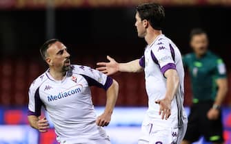 Foto Alessandro Garofalo/LaPresse 
13 marzo 2021 Benevento, Italia 
sport calcio 
Benevento vs Fiorentina - Campionato di calcio Serie A TIM 2020/2021 - stadio Vigorito.
Nella foto: Dusan Vlahovic (ACF Fiorentina) esultanza dopo il gol 0-2 

Photo Alessandro Garofalo/LaPresse 
March 13, 2021 Benevento, Italy 
sport soccer 
Benevento vs Fiorentina  - Italian Football Championship League A TIM 2020/2021 - Vigorito stadium.
In the pic: Dusan Vlahovic (ACF Fiorentina) /  celebrates after scoring goal 0-2