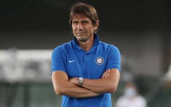 Inter's head coach Antonio Conte during the Italian Serie A soccer match Hellas Verona vs FC Inter at Bentegodi stadium in Verona, Italy, 9 July 2020. 
ANSA/SIMONE VENEZIA