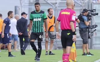 Sassuolo's   Ruan Tressoldi      leaves the pitch after being sent off during the Italian Serie A soccer match US Sassuolo vs Udinese Calcio at Mapei Stadium in Reggio Emilia, Italy, 11 September 2022. ANSA / SERENA CAMPANINI