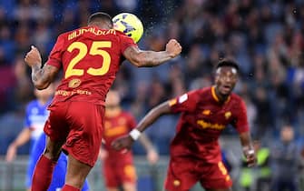 Georginio Wijnaldum of AS Roma scores the first goal  during the Serie A match between AS Roma and UC Sampdoria at Stadio Olimpico on April 3, 2023 in Rome, Italy. (Photo by Gennaro Masi/Pacific Press/Sipa USA)