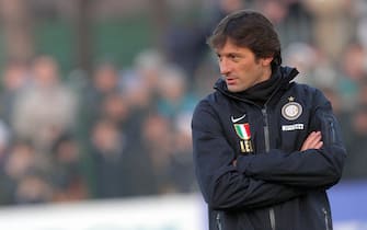 The new Brazilian coach of Inter Milan, Leonardo, during the first team training section at the Appiano Gentile's sportive center, on 29 December 2010, Italy.
ANSA/MATTEO BAZZI 