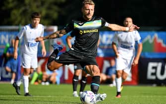 AURONZO DI CADORE, ITALY - JULY 14: Ciro Immobile of SS Lazio in action during the friendly match between SS Lazio NK Dekani on July 14, 2022 in Auronzo di Cadore, Italy. (Photo by Marco Rosi - SS Lazio/Getty Images)