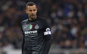 Milan, Italy, 19th April 2022. Samir Handanovic of FC Internazionale looks on during the Coppa Italia match at Giuseppe Meazza, Milan. Picture credit should read: Jonathan Moscrop / Sportimage via PA Images