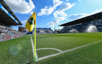 A general view of Mapei Stadium in Reggio Emilia  during  US Sassuolo vs Juventus FC, italian soccer Serie A match in Reggio Emilia, Italy, April 16 2023