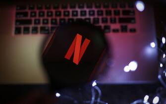The Netflix logo is seen on a mobile device screen in this photo illustration on January 31, 2019. (Photo by Jaap Arriens / Sipa USA)