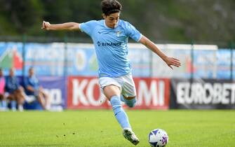 AURONZO DI CADORE, ITALY - JULY 10: Matteo Cancellieri of SS Lazio in action during the friendly match SS Lazio v Auronzo di Cador on July 10, 2022 in Auronzo di Cadore, Italy. (Photo by Marco Rosi - SS Lazio/Getty Images)