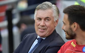 DUBLIN, IRELAND - AUGUST 04: S.S.C Napoli manager Carlo Ancelotti during the international friendly game between Liverpool and Napoli at Aviva Stadium on August 4, 2018 in Dublin, Ireland. (Photo by Charles McQuillan/Getty Images)