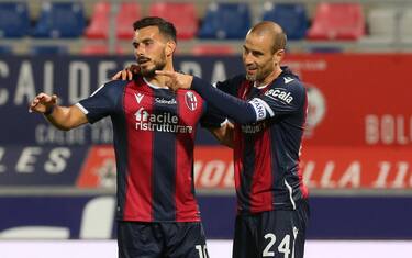 Bologna's Rodrigo Palacio jubilates after scoring the goal 4-1 during the Italian Serie A soccer match Bologna Fc vs Parma Calcio at the Renato Dall'Ara stadium in Bologna, Italy, 28 September 2020. ANSA/GIORGIO BENVENUTI