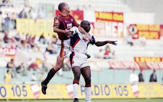 Foto LaPresse Torino/Archivio storico
Archivio storico
16-05-1999 Roma
Sport
Nella foto Antonio Carlos Zago e Patrick Mboma in azione nella gara Roma vs Cagliari 16-05-1999
Neg: 99312
Busta: N° 49

Photo LaPresse Turin/Archives historical
16-05-1999 Rome
In the photo: Antonio Carlos Zago and Patrick Mboma