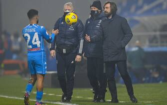 SIPA/01000876/000007 Head Coach of Juventus FC Andrea Pirlo passes the ball to Lorenzo Insigne of SSC Napoli during the Italian PS5 Supercup Final match between FC Juventus and SSC Napoli at the Mapei Stadium - Citta' del Tricolore on January 20, 2021 in Reggio nell'Emilia, Italy. Photo by Giuseppe Maffia.//UKSPORTSPICS_0900007/2101211008/Credit:Giuseppe Maffia/UK Sports/SIPA/2101211013