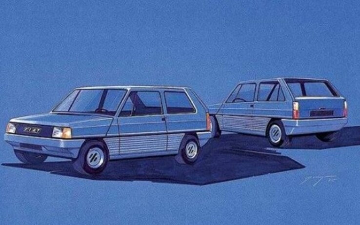 Uno dei primi bozzetti della Panda disegnata da Giugiaro Panda