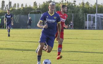 Antonin Barak of Hellas Verona FC during Hellas Verona vs US Cremonese, 5Â° frendly match pre-season Serie A Tim 2022-23, at Centro Sportivo "Paradiso" di Castelnuovo del Garda (VR), Italy, on July 30, 2022.