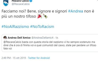 Razzismo, Pescara contro un suo tifoso su Twitter