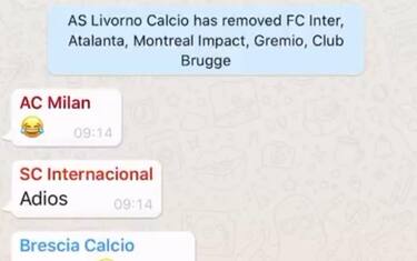 Livorno, cancellati tutti i nerazzurri dalla chat