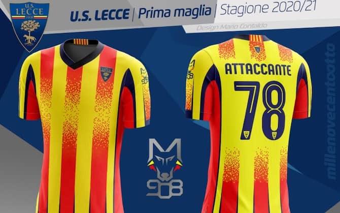 Lecce, seconda maglia: inseriti tutti i nomi dei comuni della provincia.  FOTO | Sky Sport