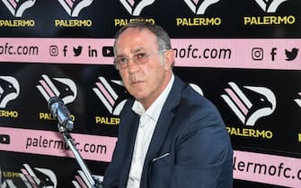 Renzo Castagnini is the sports director of the Palermo FC. Roberto Boscaglia is the new manager of Palermo FC (Football Club). Today the Palermo society has presented the new coach to the press at the Renzo Barbera Stadium. Italy, Sicily, Palermo, 19 August 2020 (Photo by Francesco Militello Mirto/NurPhoto via Getty Images)