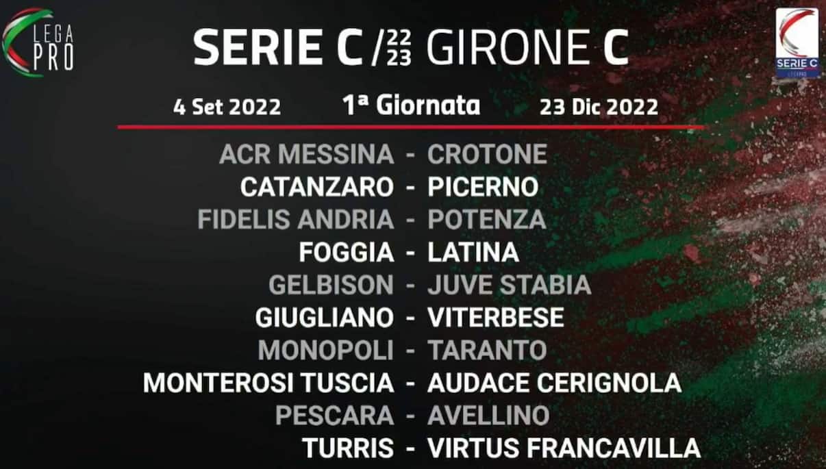 Serie C, il calendario 2022 2023 del girone C Sky Sport