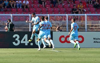 Stefano Sensi (AC Monza) celebrates after scoring a goal  during  US Lecce vs AC Monza, italian soccer Serie A match in Lecce, Italy, September 11 2022