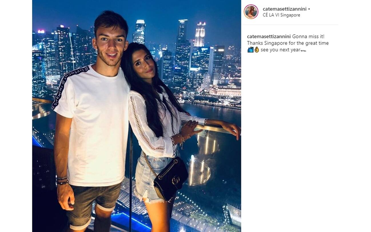 Gasly 2°, la fidanzata Caterina (bolognese) pazza di lui 'Ti amo!'. LE