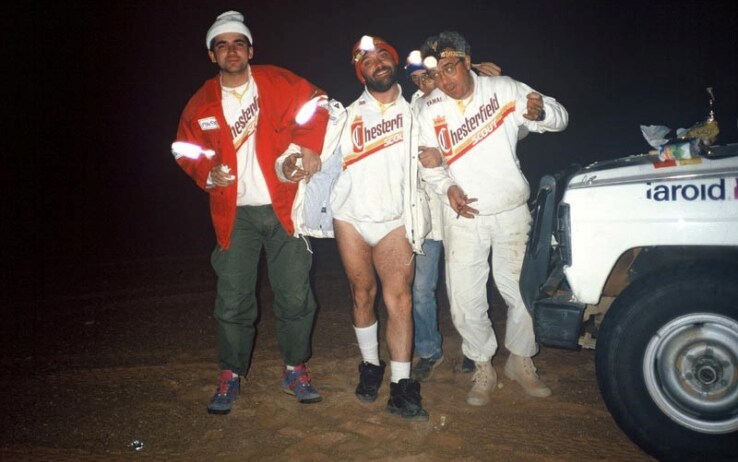 Tino Martino, Paolo Beltramo, Gigi Soldano e Paolo Scalera nel deserto libico