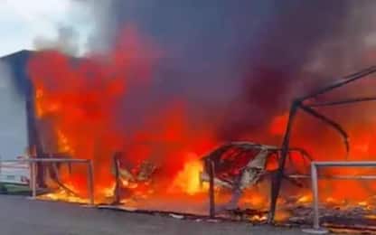 Incendio al Rallycross: due Lancia Delta distrutte