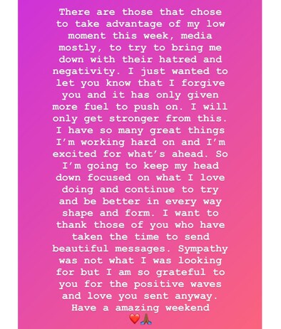 Hamilton su Instagram