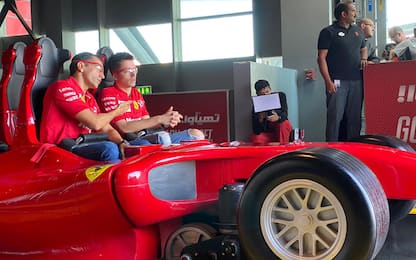 Leclerc-Gené, brividi e risate al Ferrari World