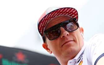 SAO PAULO, BRAZIL - NOVEMBER 17: Kimi Raikkonen of Finland and Alfa Romeo Racing looks on, on the drivers parade before the F1 Grand Prix of Brazil at Autodromo Jose Carlos Pace on November 17, 2019 in Sao Paulo, Brazil. (Photo by Mark Thompson/Getty Images)