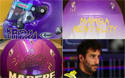 Ricciardo, tributo a Kobe sul casco. FOTO
