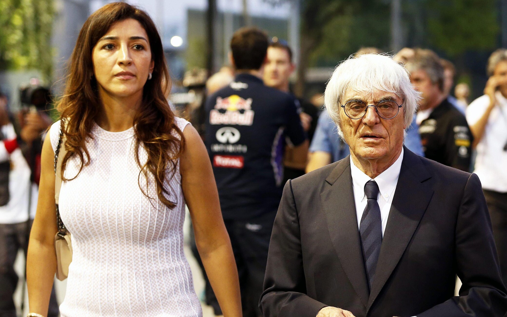 Bernie Ecclestone con la moglie Fabiana Losi in un'immagine del 2014 ecclestone