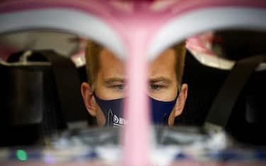 SILVERSTONE, UNITED KINGDOM - AUGUST 02: Nico Hulkenberg, Racing Point in the garage during the British GP at Silverstone on Sunday August 02, 2020 in Northamptonshire, United Kingdom. (Photo by Glenn Dunbar / LAT Images)