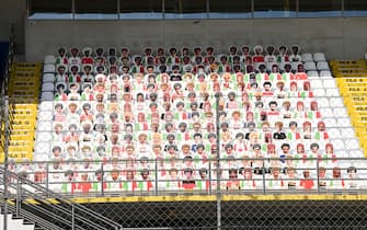 AUTODROMO NAZIONALE MONZA, ITALY - SEPTEMBER 03: Fake Fans in the grandstand during the Italian GP at Autodromo Nazionale Monza on Thursday September 03, 2020 in Monza, Italy. (Photo by Mark Sutton / Sutton Images)