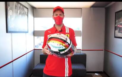 Vettel, ultimo GP a Monza con la Rossa: il casco