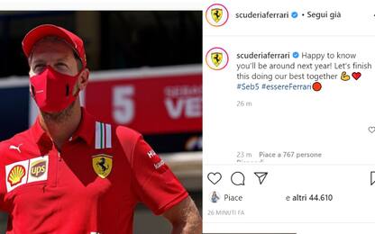 La Ferrari a Vettel: "Felici, chiudiamo al meglio"