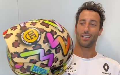 Ricciardo, casco alla Rossi: "Sono un fan". VIDEO