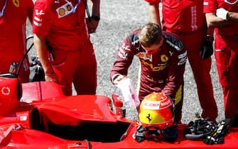 MUGELLO CIRCUIT, ITALY - SEPTEMBER 13: Mick Schumacher prepares to drive his fathers championship winning Ferrari F2004 during the Tuscany GP at Mugello Circuit on Sunday September 13, 2020, Italy. (Photo by Andy Hone / LAT Images)