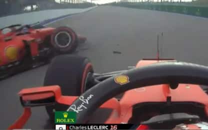 Che spavento per Leclerc, evita Vettel per un pelo