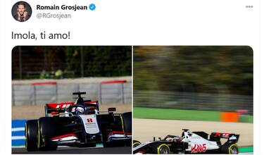 Grosjean twitta in italiano: è amore per Imola
