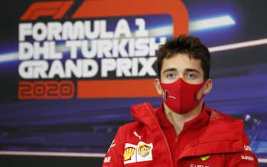 ISTANBUL PARK, TURKEY - NOVEMBER 12: Charles Leclerc, Ferrari, in the press conference during the Turkish GP at Istanbul Park on Thursday November 12, 2020, Turkey. (Copyright Free for Editorial Use Only. Credit: FIA Pool)