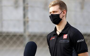BAHRAIN INTERNATIONAL CIRCUIT, BAHRAIN - DECEMBER 02: Mick Schumacher speaks to the media on the day he is announced as a Haas F1 driver during the Sakhir GP at Bahrain International Circuit on Wednesday December 02, 2020 in Sakhir, Bahrain. (Photo by Andy Hone / LAT Images)