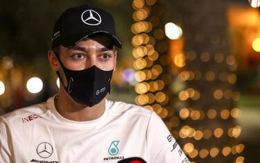 BAHRAIN INTERNATIONAL CIRCUIT, BAHRAIN - DECEMBER 03: George Russell, Mercedes-AMG Petronas F1 speaks to the media during the Sakhir GP at Bahrain International Circuit on Thursday December 03, 2020 in Sakhir, Bahrain. (Photo by Steve Etherington / LAT Images)