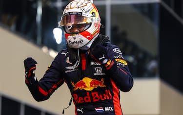 YAS MARINA CIRCUIT, UNITED ARAB EMIRATES - DECEMBER 13: Max Verstappen, Red Bull Racing, 1st position, celebrates upon arrival in Parc Ferme during the Abu Dhabi GP at Yas Marina Circuit on Sunday December 13, 2020 in Abu Dhabi, United Arab Emirates. (Photo by Andy Hone / LAT Images)
